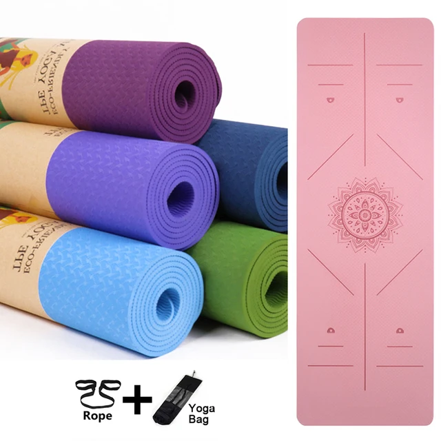 Yoga Mat 1830*590*6mm TPE Yoga Mats Position Line Non Slip Mat Yoga Beginner Environmental Fitness Gymnastics Mats Exercise Mat cb5feb1b7314637725a2e7: Black-Posture line|Blue-Posture line|Green-Posture line|Pink-Posture line|Purple-Posture line|Violet-Posture line|Yoga towel-Blue|Yoga towel-Green|Yoga towel-Pink|Yoga towel-Purple