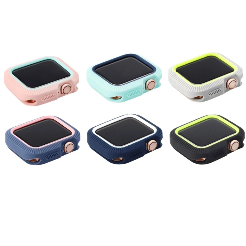 Candy Silicone Case Cover for Apple Watch Series 4 Colorful Cover Protector for iWatch 44mm Ultra-thin Frame Protective Case