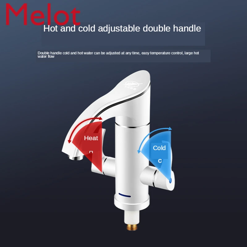 Electric Heat Faucet Double Handle Kitchen Water Heater Instant Hot Kitchen Treasure