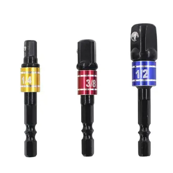 

Hex Shank Square Head Drill Bit,Drill Socket Adapter,Impact Drill Extension Drill Bit,Socket Adapter CRV 3 Pcs/set
