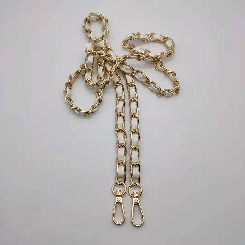 3 STKS Vervangende Ketting voor Handtas, Handtas Kettingriemen, Vervangende Metalen Vervangende Ketting, met 120 cm Metalen Kettingriem, voor Handtas Clutch Bag Portemonnee (Zwart, Wit, Bruin