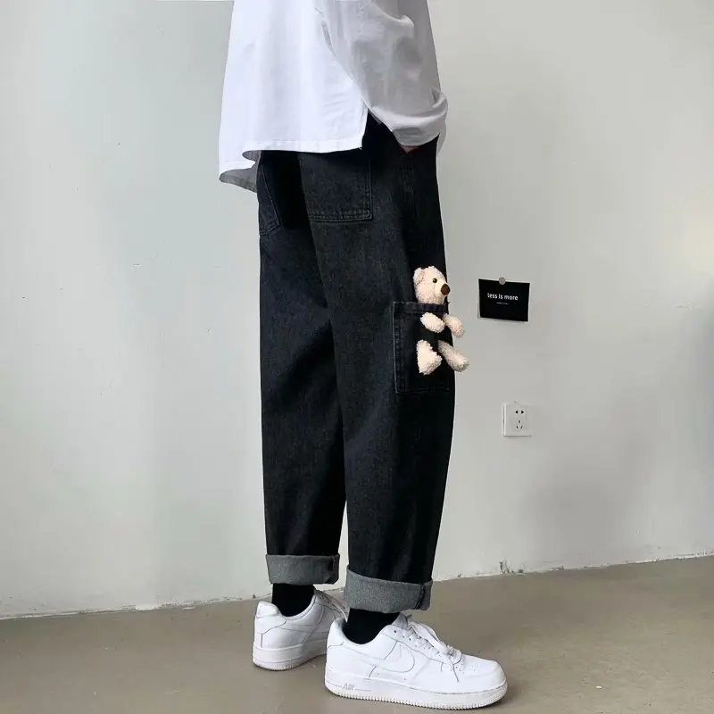 ICCLEK 2021 New Bear Jeans Men's Jeans Fashion Jeans Autumn and Winter Casual Pants High Street Hip-hop Jeans Skinny Jeans Men