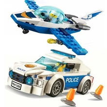 City Patrol Police Motorcycle Car Pursuit Prisoners Model Building Blocks Enlighten Action Figure Toys For Children