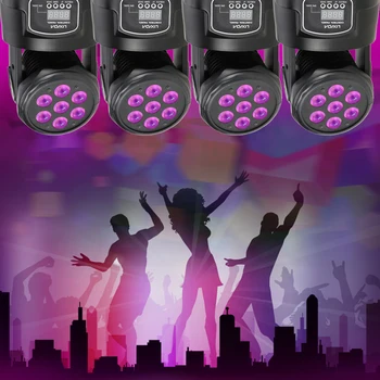 

Mini Moving Head Light 4 In 1 RGBW LED Stage Light Lighting Strobe Professional 9/14 Channels Party Disco Show Sound Active