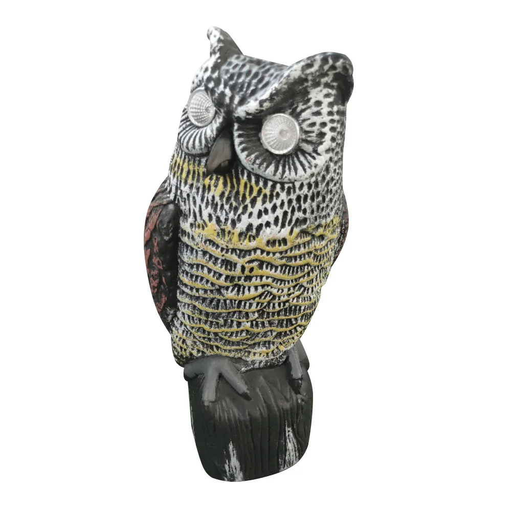 Decor Lifelike Ornaments Protection Tool Bird Scarer Yard Owl Decoy Solar Powered Fake Pest Control Garden Realistic Home
