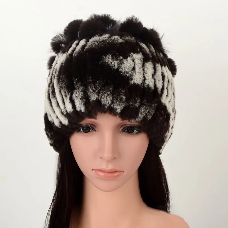 Зимние шапки для кролика Рекс, тканые наушники, толстая кожа, мех, tuque out must bring beanies, женские теплые хип хоп gorro, женские M1