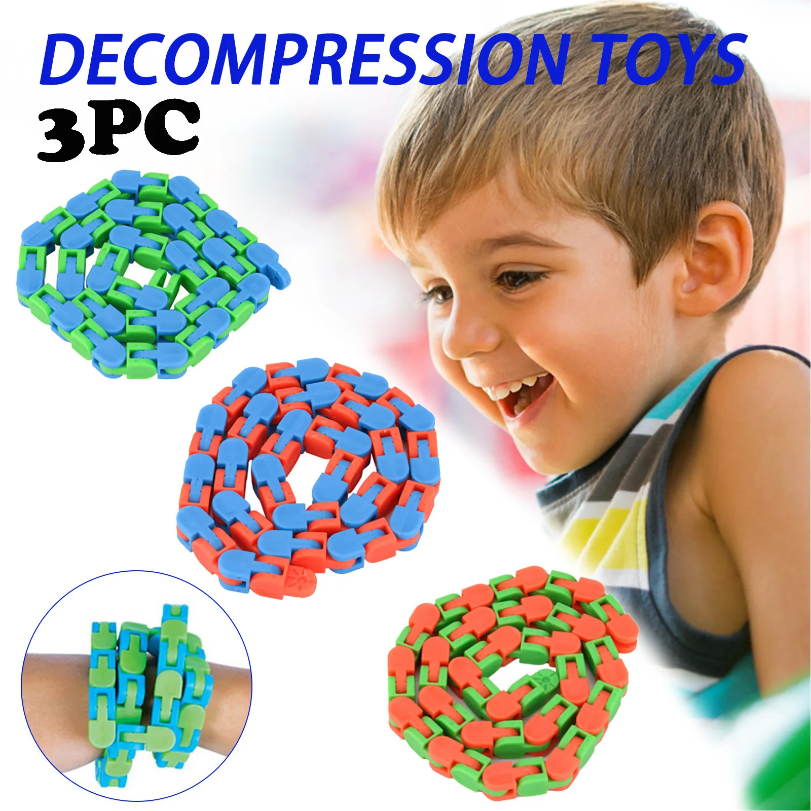 Rompecabezas de serpiente para niños, juguete sensorial clásico, colorido, con sistema antiautismo