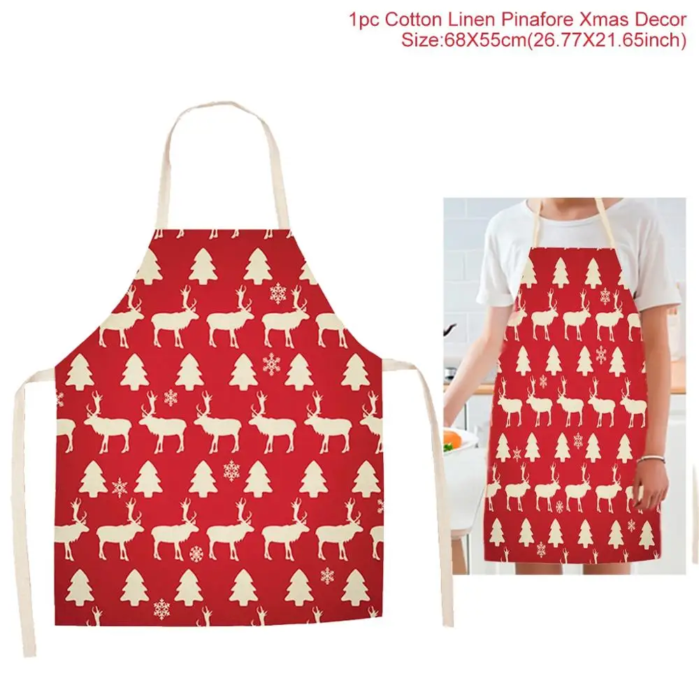 apron style 1 QIFU Merry Christmas настольная дорожка рождественские украшения для дома Natal Navidad Рождественская салфетка под приборы счастливый год подарки - Цвет: apron style 1
