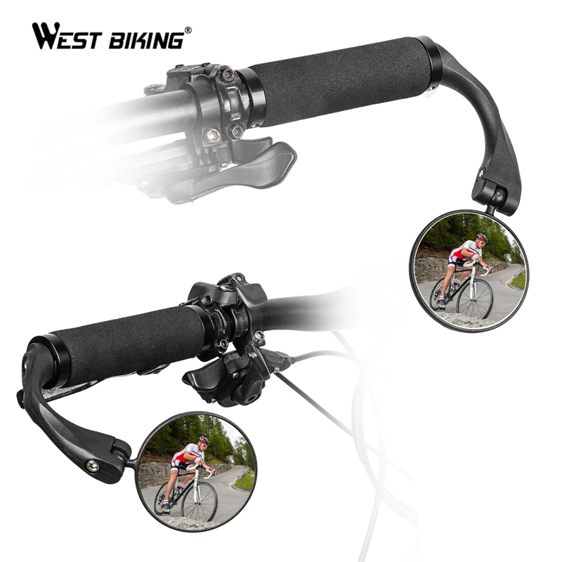 

WEST BIKING Bicycle Rearview Handlebar End 360 Rotatable Cycling Rear View Bike Accessories MTB Bike Handlebar Mirror 16mm-22mm