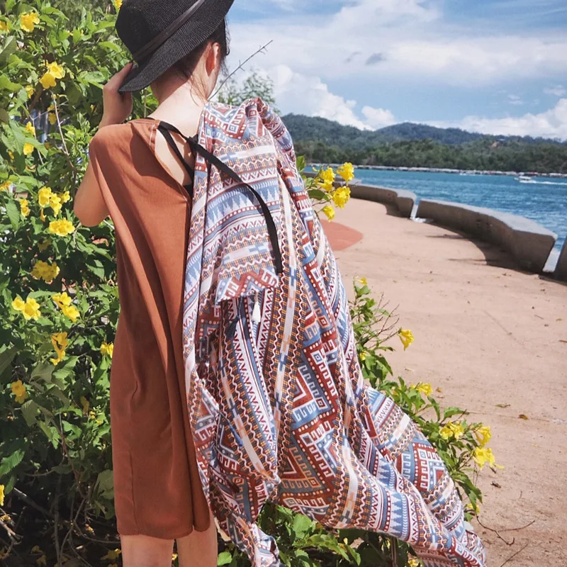 

printing ethnic style Women Scarf 2019 Female Summer Spring Spain Style Hippie Ethnic Long Head Scarf shawl for ladies sprited