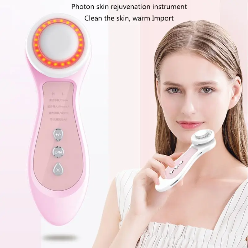 

Ultrasonic Ultrasonic Cosmetology Instrument Microcurrent Introducer Color Light Skin Rejuvenation Instrument Facial ;Lifting