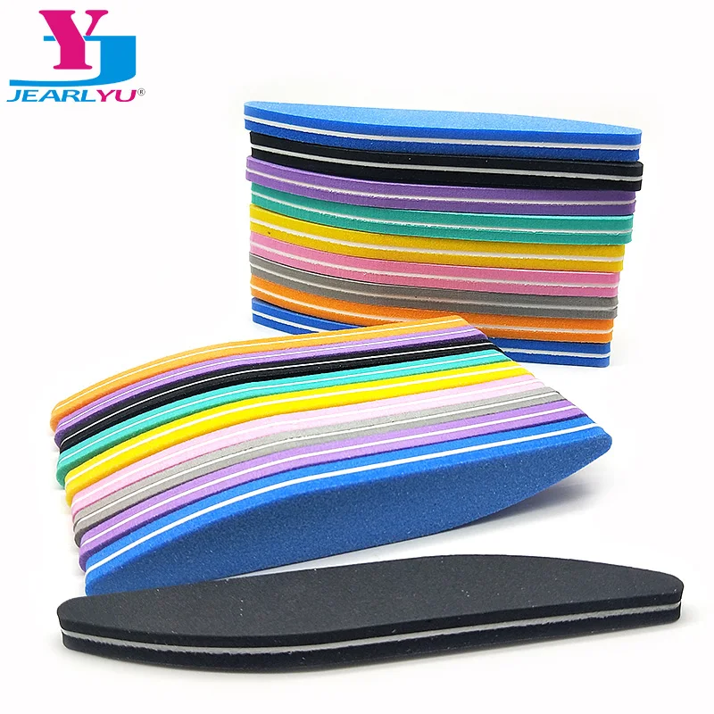 100 шт./компл. двухсторонние 100/180 пилки для ногтей красочная губка полировальные