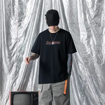 

2020 Spring And Summer New Korean Temperament Little Boy Wild Couple Fashion Letter Printing Round Neck T-shirt Casual