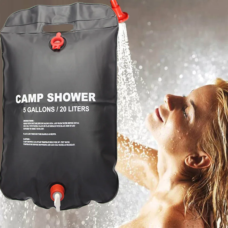 

PVC 20L Water Bag Foldable Solar Energy Heated Shower Hydration Bag For Outdoor Camping Hiking Climbing Hunting Water Storage