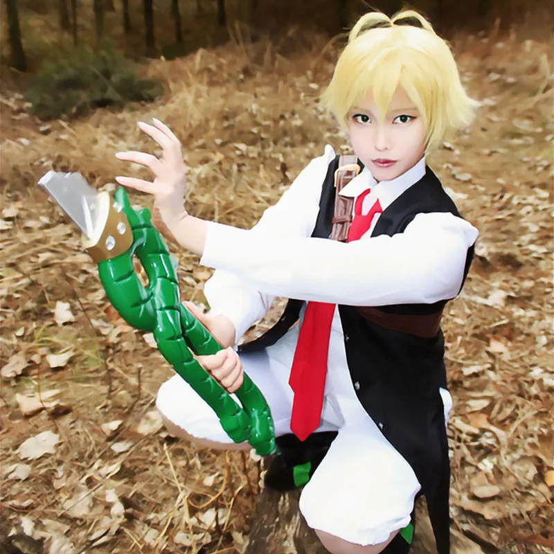 The Seven Deadly Sins Аниме Дракон Sin of Wrath Meliodas Косплей Костюм Полный комплект Униформа рубашка+ жилет+ брюки+ галстук парик