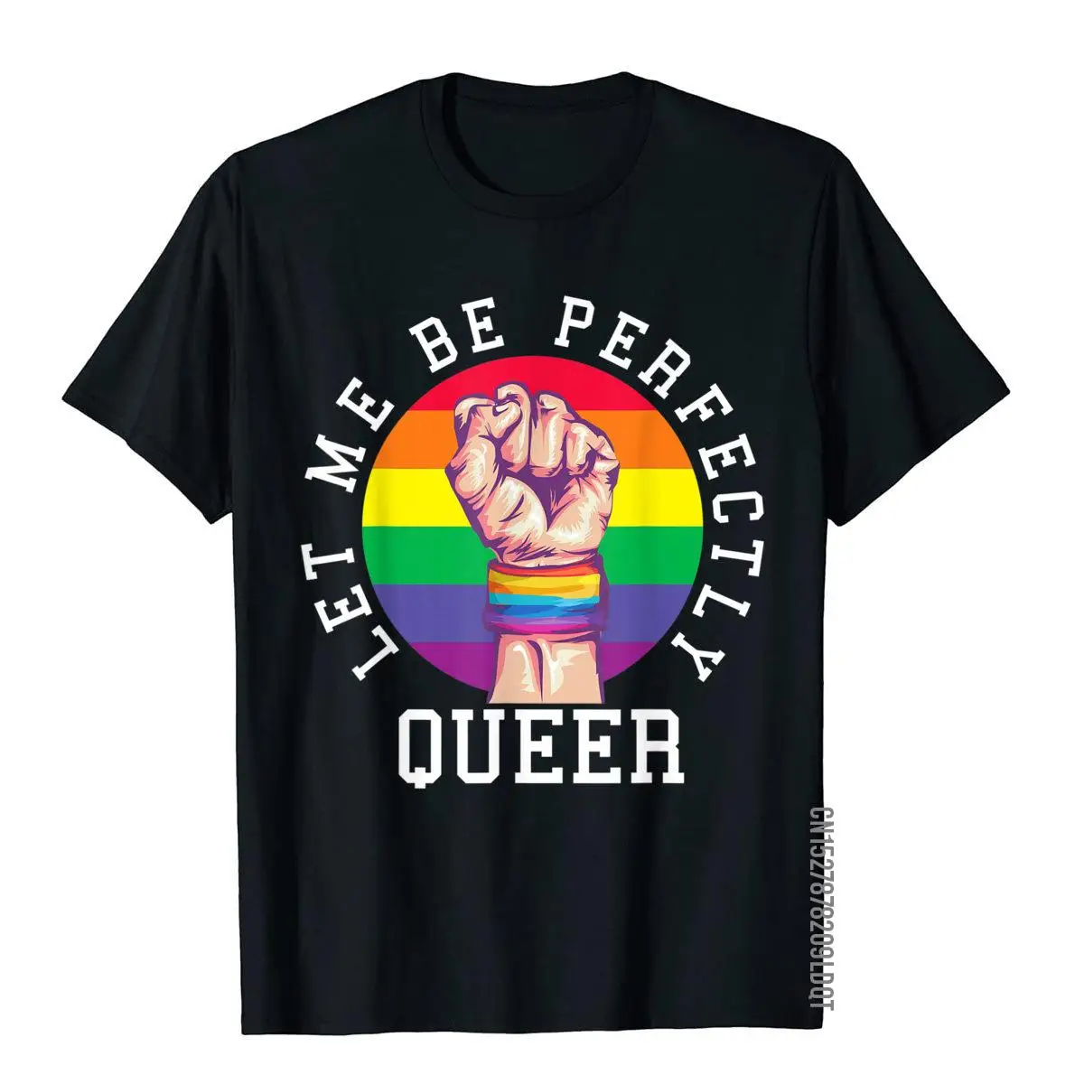 Let Me Be Perfectly Queer T-Shirt Funny Rainbow Pride Shirt T-Shirt__B11306black