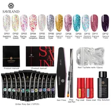 SAVILAND набор из полигеля для французских ногтей, гель для наращивания, Камуфляжный цвет, для маникюра, блестки, быстрое наращивание пальцев, наборы кистей