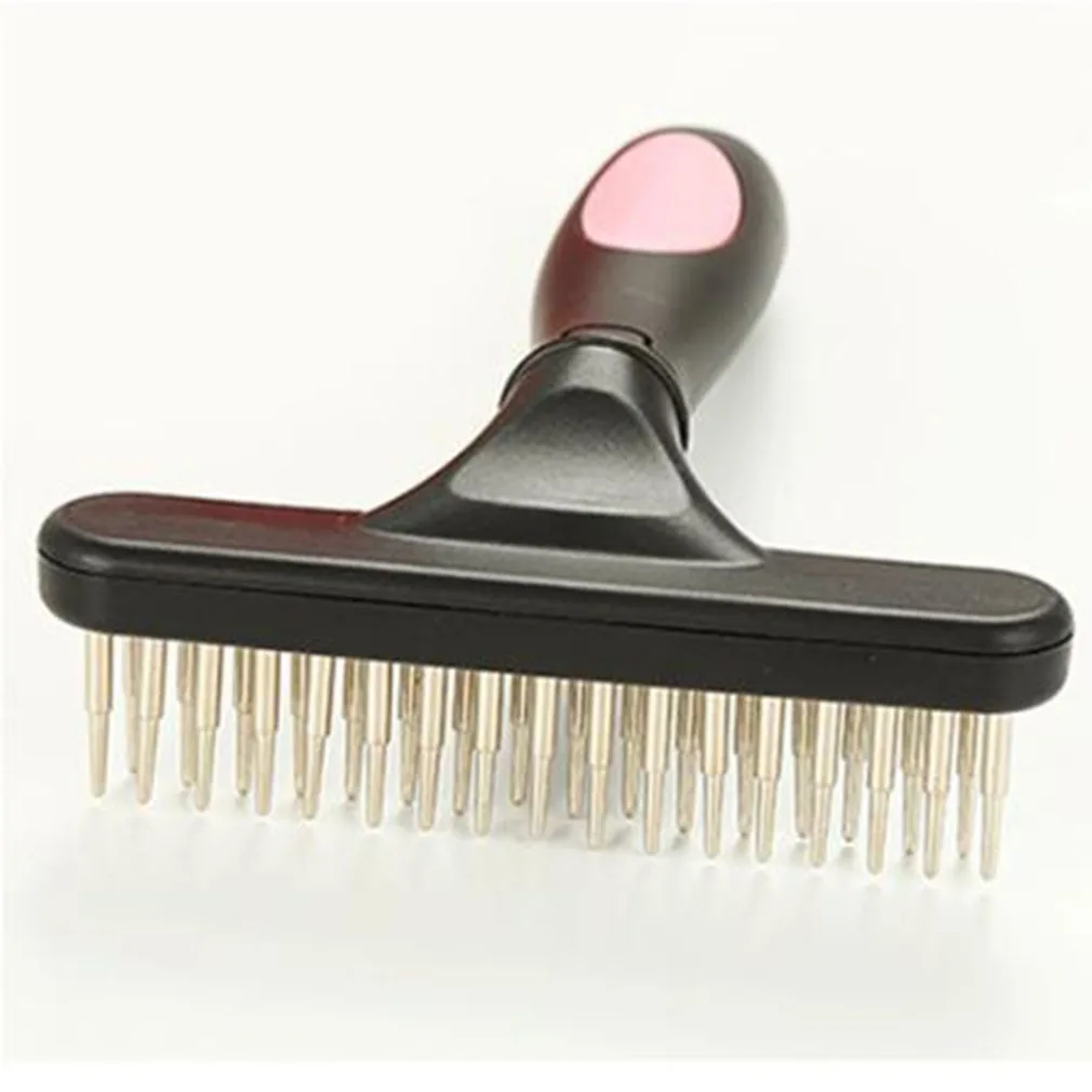 

Double Row Pins Professional Horses Undercoat Rake Cats Loosen Wet Dry Use Grooming Pet Supplies Dog Comb Rabbits Brushing