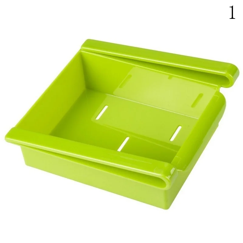 Мини ABS DIY ползунок для кухни, холодильника, морозильника, экономия пространства, организация, стеллаж для хранения, полка для ванной комнаты, органайзер, держатель - Цвет: Green