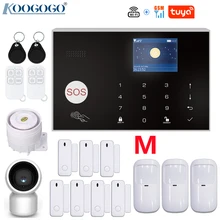 Système d'alarme de sécurité domestique sans fil, wi fi, GSM, avec application Tuya SmartLife, caméra IP, capteur de porte, détecteur PIR, compatible avec Alexa et Google