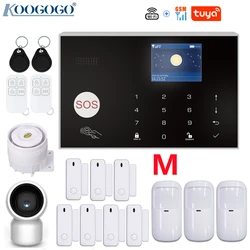 Système d'alarme de sécurité domestique sans fil, wi fi, GSM, avec application Tuya SmartLife, caméra IP, capteur de porte, détecteur PIR, compatible avec Alexa et Google 