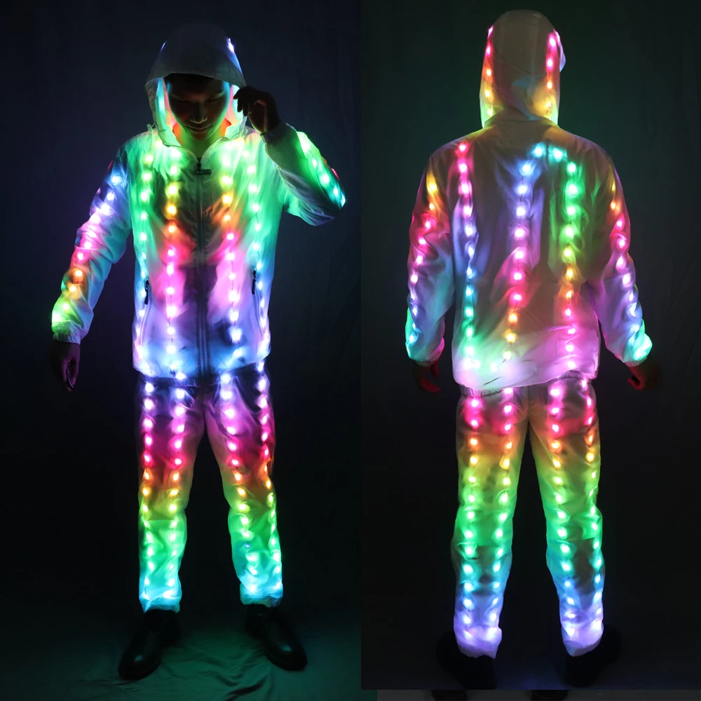 Led Lights Jacket Coat Pants Costumes Suit Light Rave Costumes Led