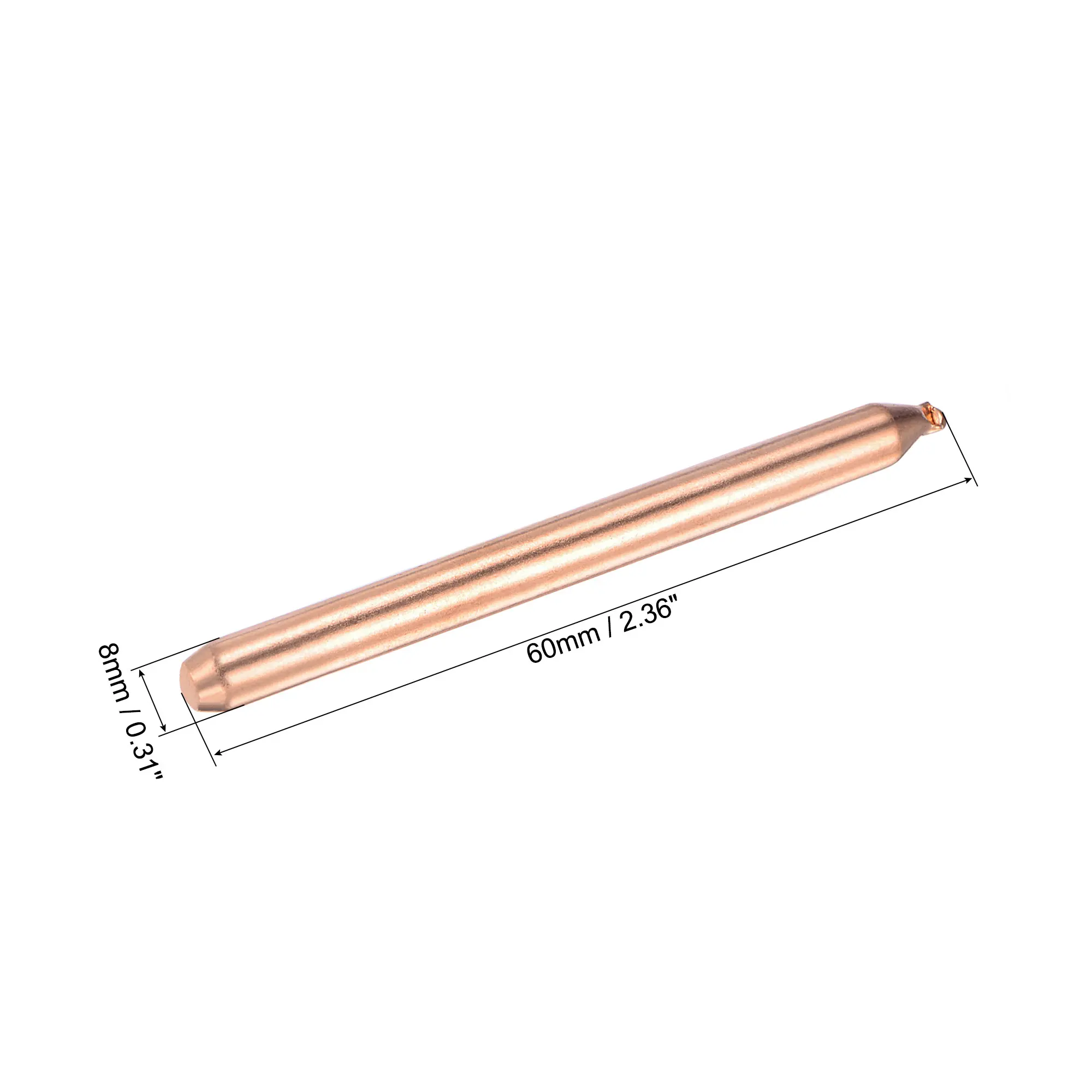 uxcell Copper Round Heat Pipe for Cooling Laptop CPU GPU Heatsink 8mm x 60mm