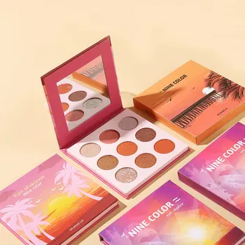 

New Design ins hot sale 9 color eye shadow pallete earth nude eyeshadow students matte pearl shimmer eye makeup tray