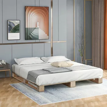 

Wooden Bed Frame Platform Bed With Strong Slat Support Bedroom Furniture Tatami Bed Frame Set High-Quality Environmental Health