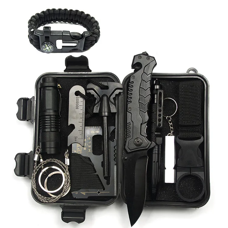 

A8 Upgrade Outdoor Survival Box Survival Tool Kit Multi-functional Open Country First Aid Box SOS Emergency Supplies