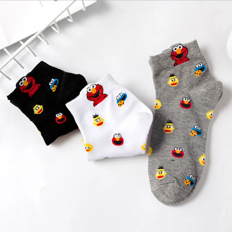 Korean Style Cartoon Women Socks Middle Tube Ins Fashion Funny Socks Cotton Stitch Cute Mujer Calcetines Meias for Autumn 53