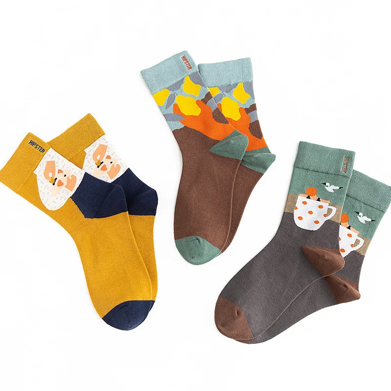 VERIDICAL/модные мужские короткие носки в стиле хип-хоп; забавные носки с рисунками «happy weed»; 5 пар/лот; хлопковые цветные носки; классные носки