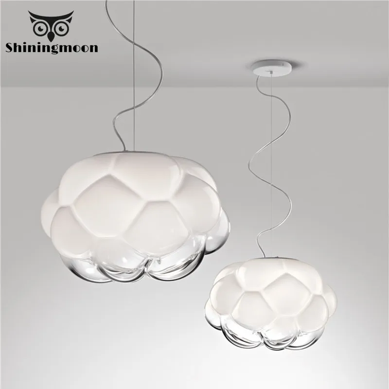 

Modern Glass Cloudy Pendant Lights Nordic Creative Loft Bedroom Pendant Lamp Living Room Dining Room Home Decor Light Fixtures