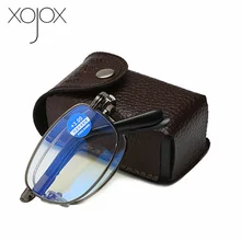 XojoX, анти-Синие складные очки для чтения, для женщин и мужчин, портативные очки для дальнозоркости, унисекс, металлические очки для дальнозоркости+ 1,0 1,5 2,0 3,0 2. 5 3,5