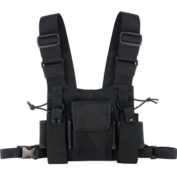 

adjustable Black Vest Hip Hop Streetwear Functional Tactical Harness Chest Rig Kanye West Waist Pack Chest Bag Fashion Nylon c5