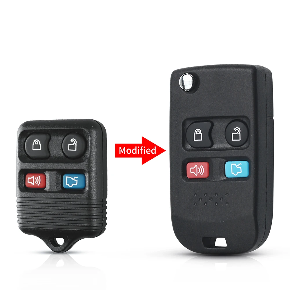 KEYYOU 3/4 pulsanti modificato Flip pieghevole Shell chiave remota per Ford Edge Flex spiegatore spedizione Focus Lincoln Mercury Navigator - H15bda80e05344c1998c78e354ebbb0bbY