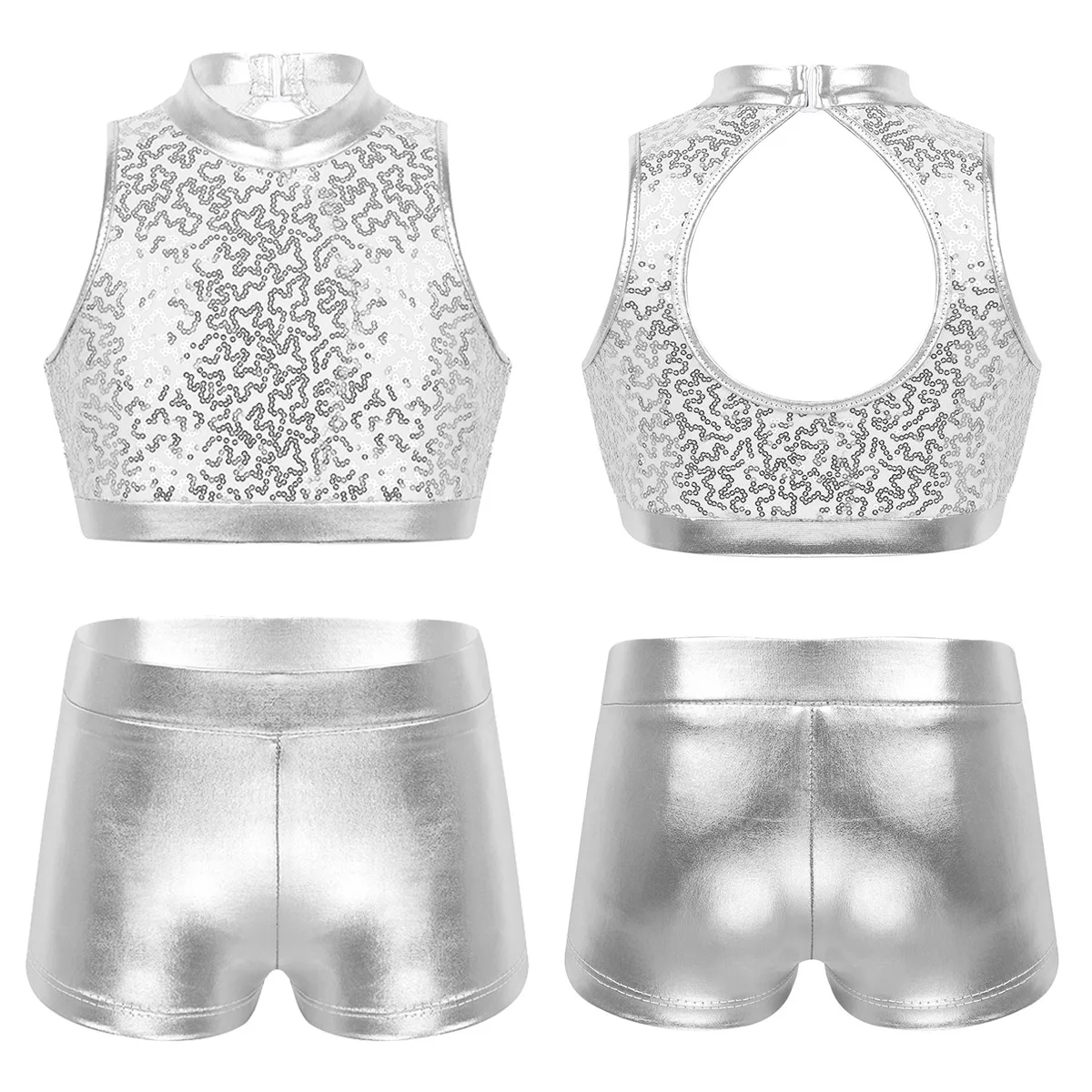 Sequins Kids Girls Jazz Dance Costumes Ballet Gymnastics Leotard Shorts Set for Birthday Gift Ballet Class Performance Clothes Sequins Kids Girls Jazz Dance Costumes Ballet Gymnastics Leotard Shorts Set for Birthday Gift Ballet Class Performance Clothes