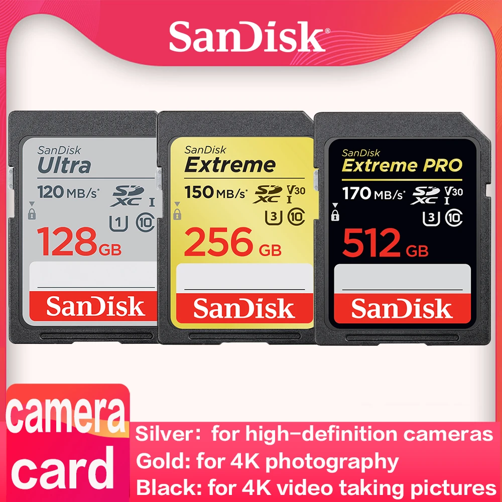 SanDisk Ultra Extreme Pro Memory Card SD Card 32GB 64GB 128GB 256GB 512GB  1TB SDHC/SDXC Class10 U1 U3 4K Flash Card for Camera|Memory Cards| -  AliExpress
