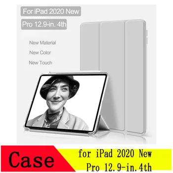 

Smart Case with Awake Fast Charge Face ID Matte Transparent PVC Back Cover for IPad Pro 12.9 Inch PU Case 4th Gen 2020 New A2229
