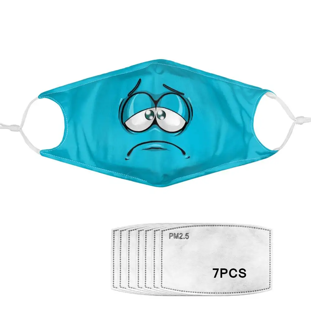 Мультяшное лицо 7 шт. фильтры газовые маски углеродные вставки для женщин и