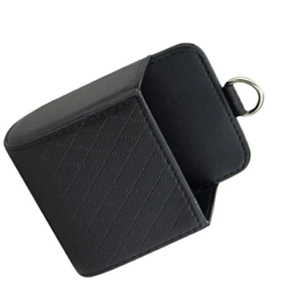Автомобильный Органайзер на вентиляционное отверстие, коробка из искусственной кожи, сумка для хранения ключей для мобильного телефона, автомобильный подвесной карман