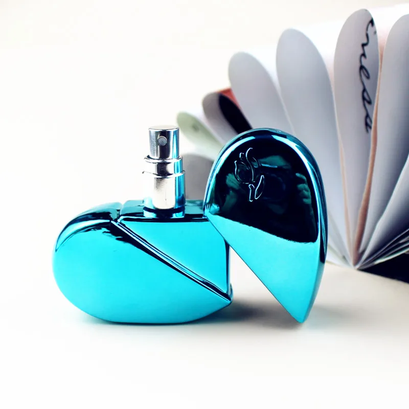 Perfume Bottle 6pcs/lot 25ml Heart Shaped Glass Perfume Bottles Spray Refillable Empty Atomizer For Women