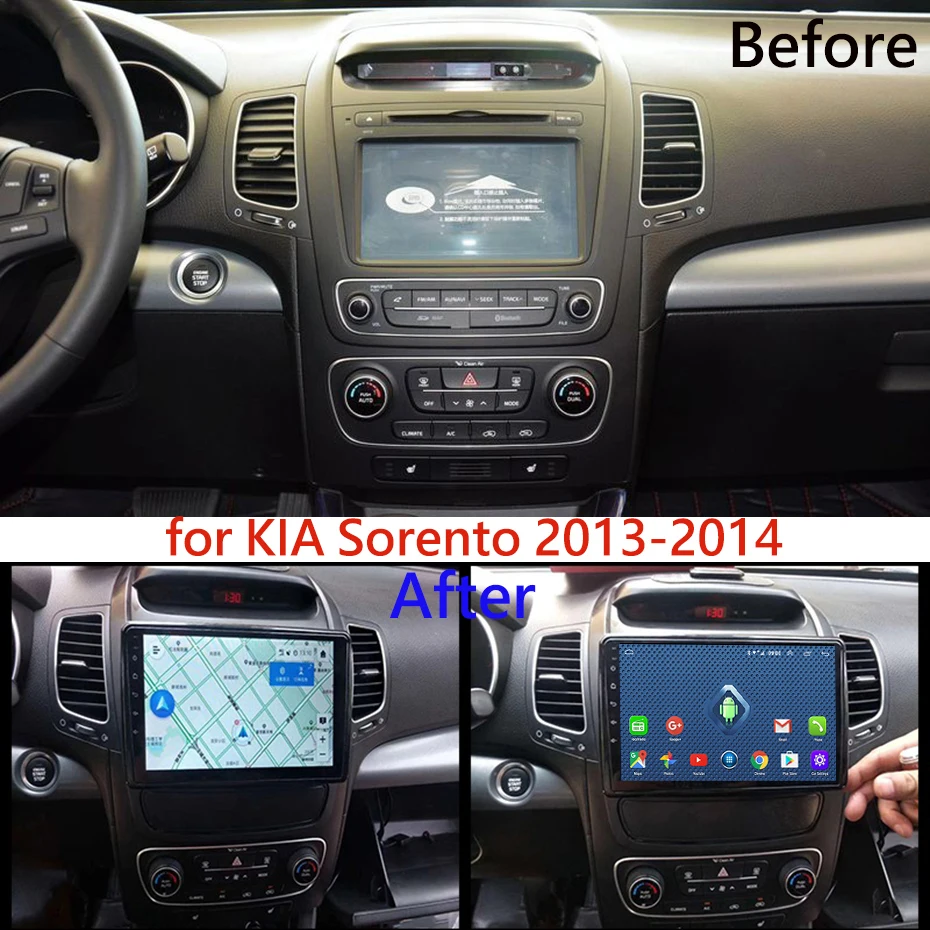 4G Lte все Netcom 9 дюймов android 8,0 для KIA Sorento 2013- Автомобильный мультимедийный gps навигационная система