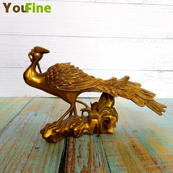 

Hot Bronze Phoenix Statue Copper Phoenix Sculpture Phoenix Animal Decoration Desktop Ornaments Home Art