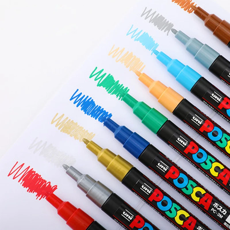 1 шт. UNI маркер PC 3M (POSCA) поп плакат реклама водостойкий Офис Студент живопись аниме