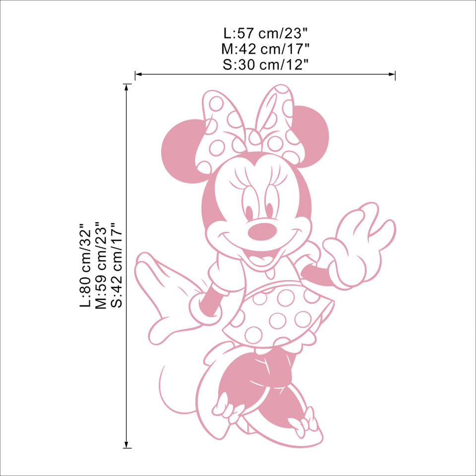 Minnie Mouse De Disney Arte De La Pared De Dibujos Animados