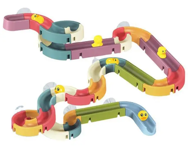 Bath Toys Water Balls Tracks Blocks for Kids for Wall Bathtub Toy Slide for Toddlers DIY Take Apart Set Shower Gift for Children 2