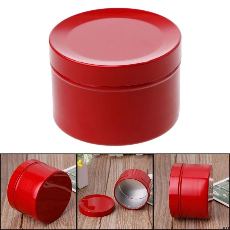 

50ml Mini Tin Tea Storage Box Round Metal Case Wedding Favor Organizer Container