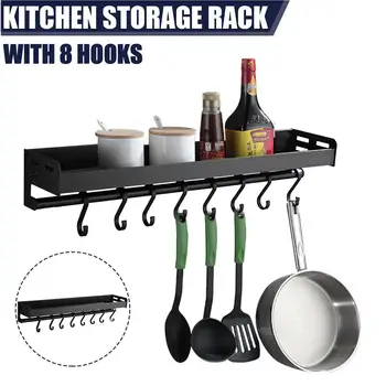 

Aluminum Black Rack Storage Multifunctional Shelf Rack Organizer Arrangement for Home Kitchen Counter With 8 Hos