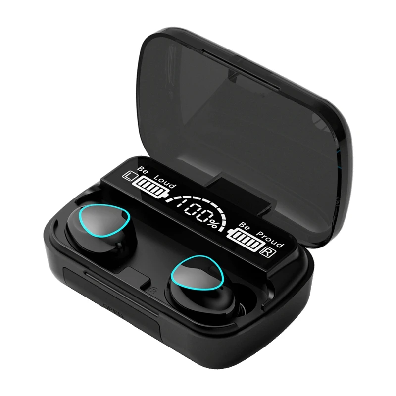 M10 Waterproof Headsets TWS Wireless Headphones Bluetooth 5 1 Earphones HIFI Stereo 2000MAh Charging Box